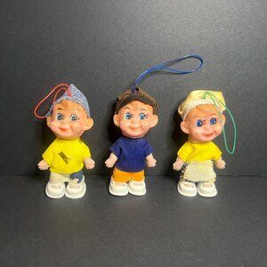 Vintage 1960s Lot of 3 AD Sutton & Sons Les Petites Mascottes Mini Elf Ornaments